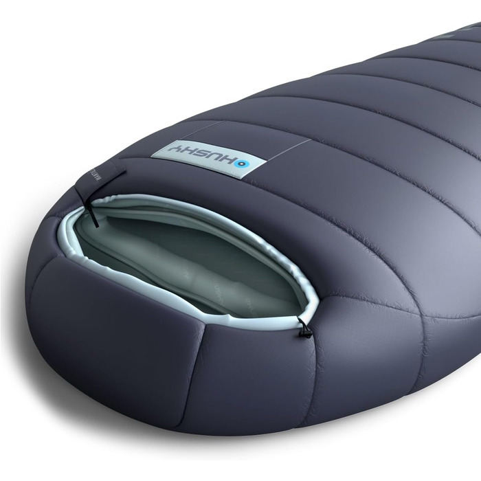 Спальник Husky Mantilla 3-сезонний, темно-синій 200x85 см для кемпінгу, трекінгу та активного відпочинку
