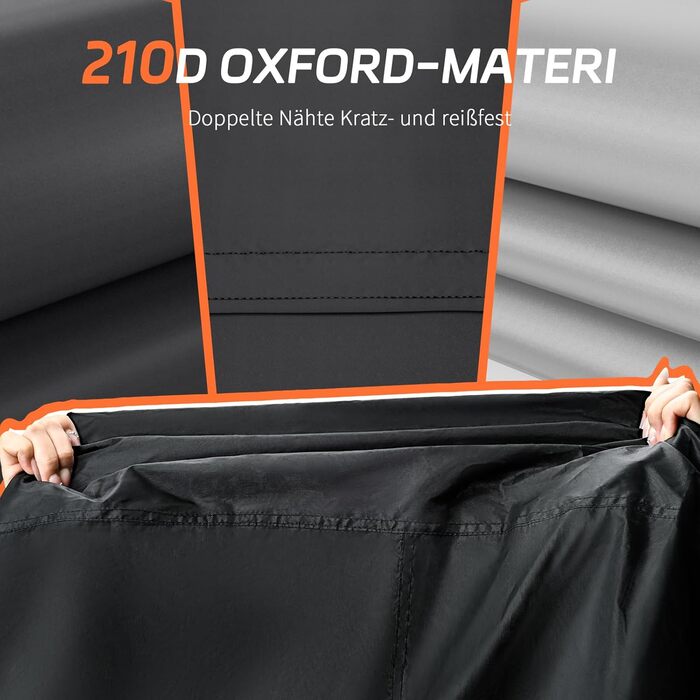 Водонепроникна накривка для мотоцикла Motorrad, 245x105x125 см. Захист від UV, дихаюча, з відбиваючими елементами. Підходить для мотоциклів, скутерів та велосипедів