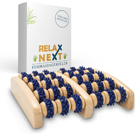 Дерев'яний роликовий масажер для стоп Relax Next – масажер для рефлексотерапії ніг, подарунковий двосторонній масажер
