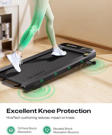 Smart Walking Pad [Spacewalk 3S] Чорний: Ходункова доріжка з автоматичним нахилом, 42x108 см, для дому та офісу