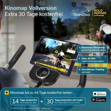 Велотренажер Skandika Spinning Bike Falk P8-HM: сталевий фрейм, магнітний гальма, LCD-дисплей, Bluetooth, сумісність з Kinomap