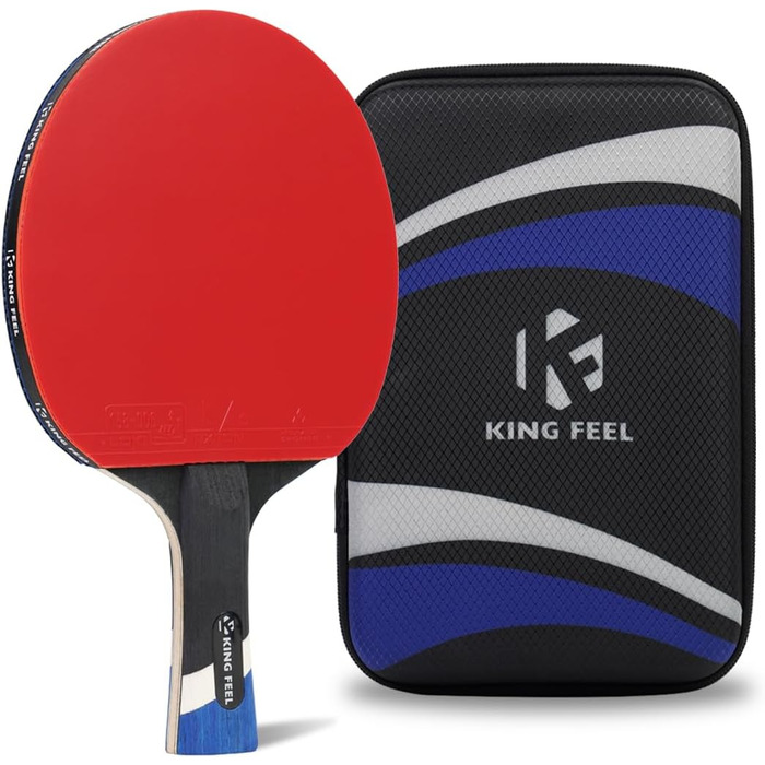 Професійна ракетка для настільного тенісу з вуглецевого волокна, 7-шаровий клинок, преміум-гума ITTF, червона
