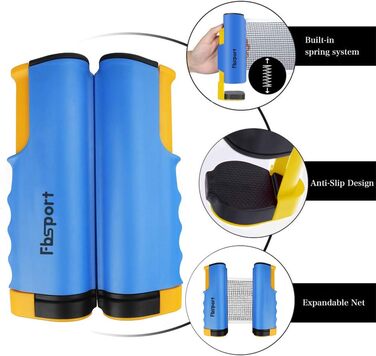 Набір для настільного тенісу: 2 ракетки, сітка, 6 м'ячів, сумка, для початківців, сім'ї та професіоналів