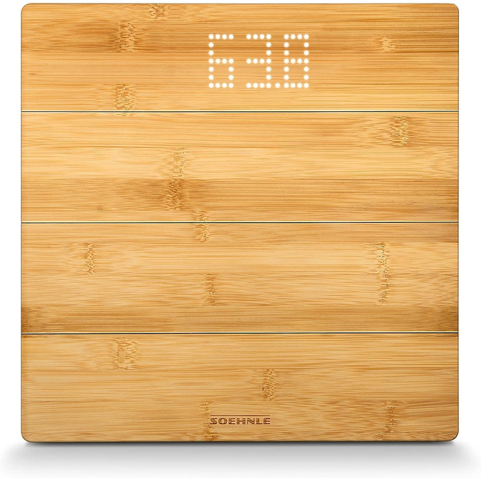 Електронна вага Soehnle Style Sense Bamboo Magic з натурального бамбука, LED-дисплей, прихований екран, до 180 кг, для тіла