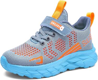 Дитячі кросівки для хлопчиків та дівчаток. Сірі, з клямками, для залу, бігу, фітнесу, вулиці. Легкі, дихаючі, Mesh. 30 EU