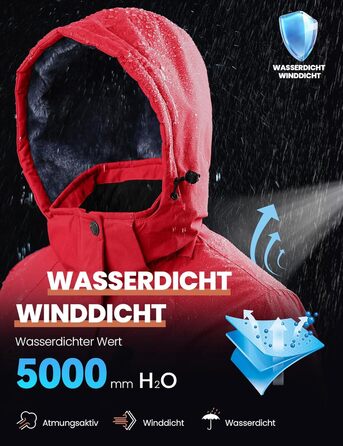 Жіноча зимова куртка YSENTO, водонепроникна, софтшел, тепла, вітрозахисна, для катання на сноуборді та активного відпочинку (червона, L)