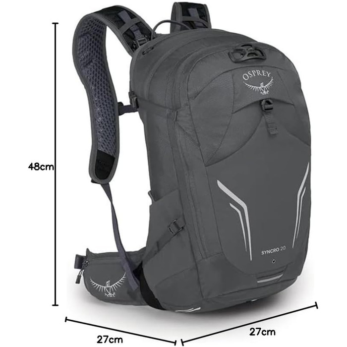 Рюкзак Osprey Syncro 20 Coal для туризму, велосипедний, 20 л, чорний