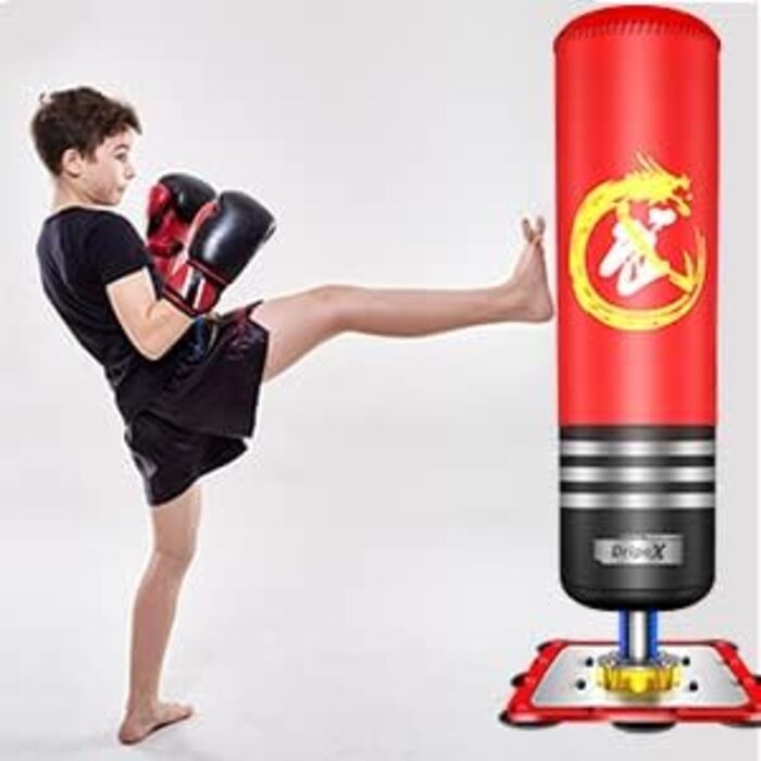 Груша боксерська Dripex для Taekwondo, стійка вільна, червона – тренувальний мішок для юнаків