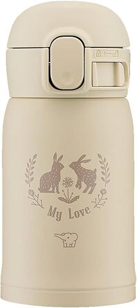 Термос-бутилка Zojirushi SM-WP24-CM, 0,24 л, нержавіюча сталь, бежевий, на кнопці, герметичний
