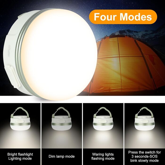 Набір LED кемпінгових ліхтарів Flintronic (2 шт.), 5 режимів SOS, водонепроникні, міні-ліхтарі для намету, портативні, для туризму, риболовлі та надзвичайних ситуацій