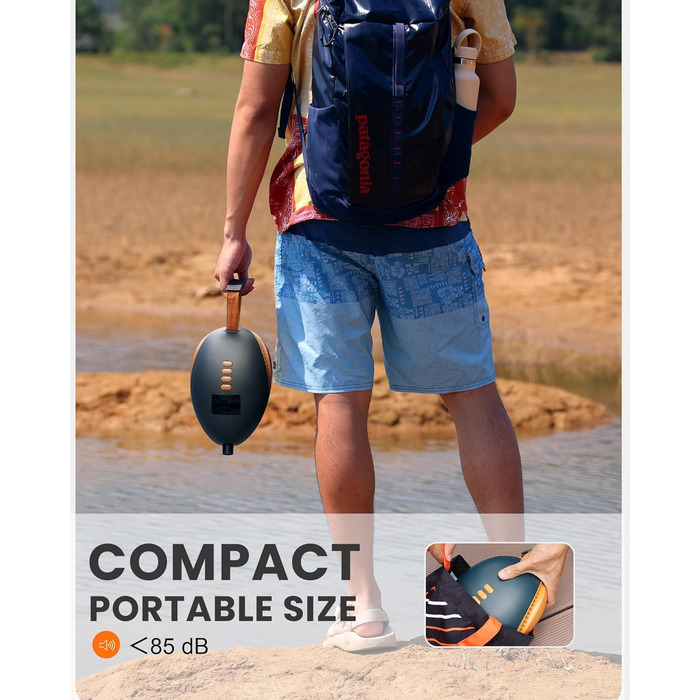 Електричний надувний насос OutdoorMaster Dolphin 20PSI для SUP, човнів та водного спорту (оранжевий)