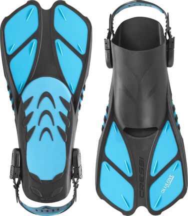 Ласти Cressi Bonete прозорі блакитні S/M — короткі, регульовані, легкі, міцні, для подорожей, для дорослих