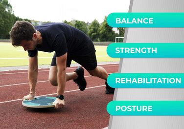 RPM Power Balance Wobble Board – баланс-борд з масиву дерева для тренування м'язів кора, зміцнення ніг і верхньої частини тіла, Greencross