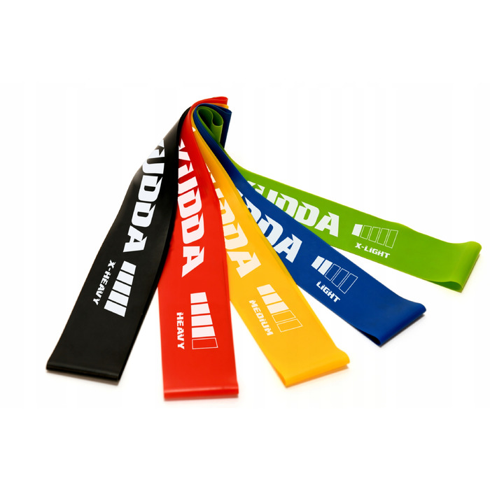 Набір фітнес-резинок KUDDA mini band, 30 см, 5 шт., опір 1-20 кг