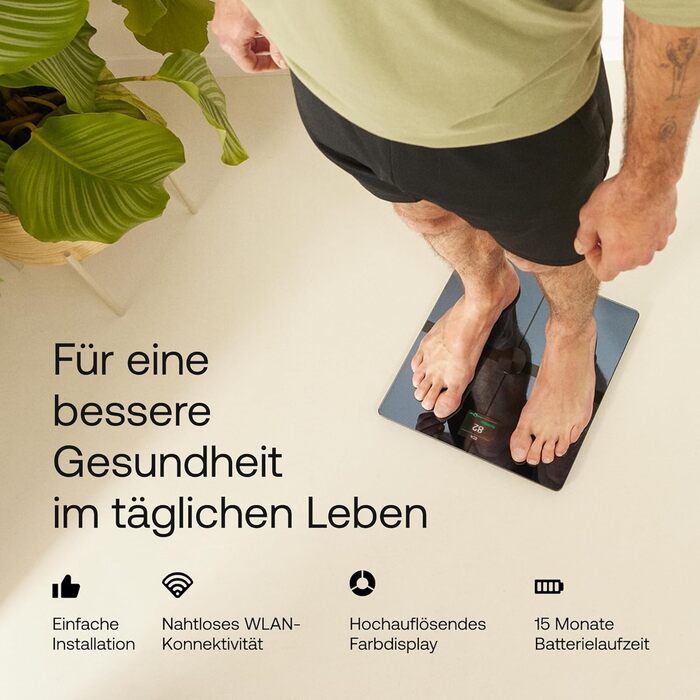 Ваги Withings Body Smart чорні WLAN для аналізу складу тіла (жир, м'язи, вода, кісткова тканина)