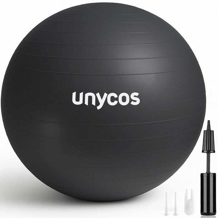 Фітбол Unycos 55/65/75 см: фітнес, йога, баланс, пілатес | з насосом, анти-burst, BPA-Free