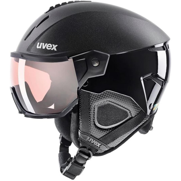 Лижний шолом uvex Instinct Visor Pro V з візором, для жінок і чоловіків, регульований розмір, чорний, 59-61 см