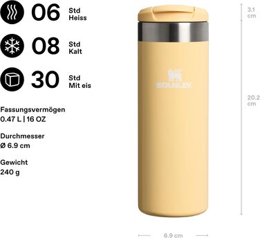 Термокухоль Stanley 1913 Aerolight Transit 0.35L — герметичний стакан для кави To Go, чорний (Butter Gloss)