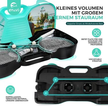 Набір для бадмінтону EasyGo: 4 ракетки, сітка, 4 волани, сумка для зберігання