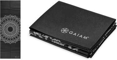 Складаний килимок для йоги Gaiam 172×61×0,2 см, для йоги, пілатесу та фітнесу, дорожній, Midnight Marrakesh