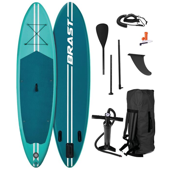 SUP дошка BRAST Primo надувна з веслом та аксесуарами 320x81x15 см (Бірюзова)