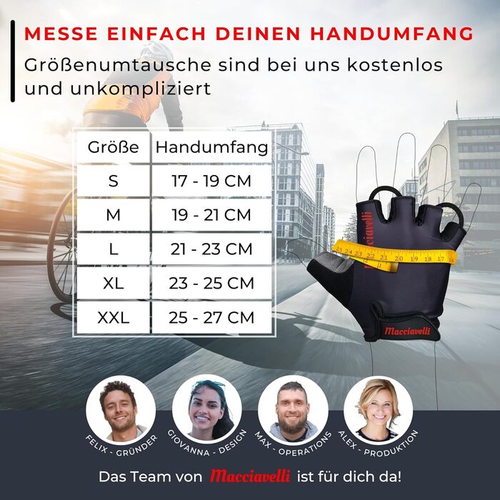 Велосипедні рукавички MACCIAVELLI - напівпальцеві, для MTB, шосе та Downhill, чорні