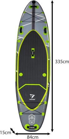 SUP дошка TRIZAND 335 см Комплект: сидіння, весло, насос, аксесуари. Надувний борд для початківців та просунутих. Каяк-сет для активного відпочинку