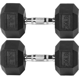 Гантелі Signature Fitness шестигранні, 13,6 кг, кольорові, з гумовим покриттям, набір 2 шт.