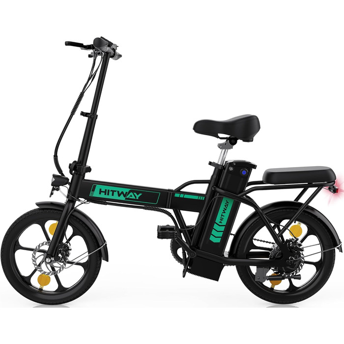 Електровелосипед HITWAY 16'' складаний, 250W, 36V 8,4Ah, до 70 км, міський для чоловіків і жінок, чорний