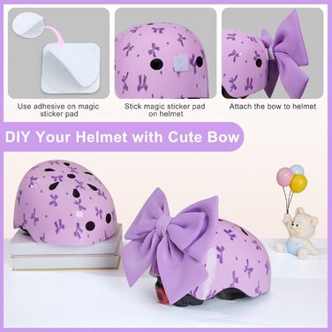 Дитячий шолом Kinder для дівчаток 8-14 років з повним захистом: наколінники та налокітники. Регульований шолом для ролера, велосипеда, скейтборда. Фіолетовий, 52-58 см