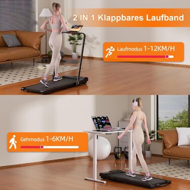 Складана бігова доріжка Walking Pad для дому до 136 кг з керуванням через додаток, підстільна бігова доріжка з режимом багатокористувацьких забігів