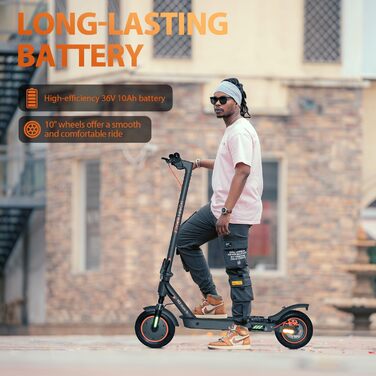 Електросамокат E-Scooter M2 Max, запас ходу 35 км, 10'' колеса, складаний, для міста та ком'ютерів