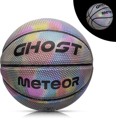 Світний баскетбольний м’яч Meteor №7, флуоресцентний, м'який, для тренувань, світиться у темряві, для дітей та підлітків