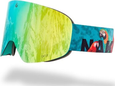 NAKED Optics The TROOP EVO: Скі-маска для чоловіків та жінок, сноуборд маска з змінними лінзами (Папагал)