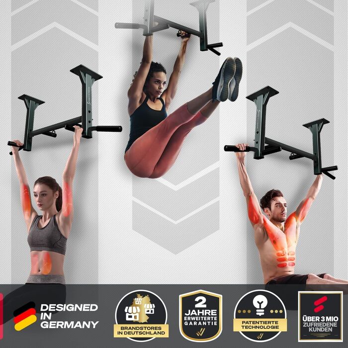 Штанга для підтягувань Sportstech 4in1 KS400 для дому: підтягування, бокс, канати, 6 ручок, сталева конструкція