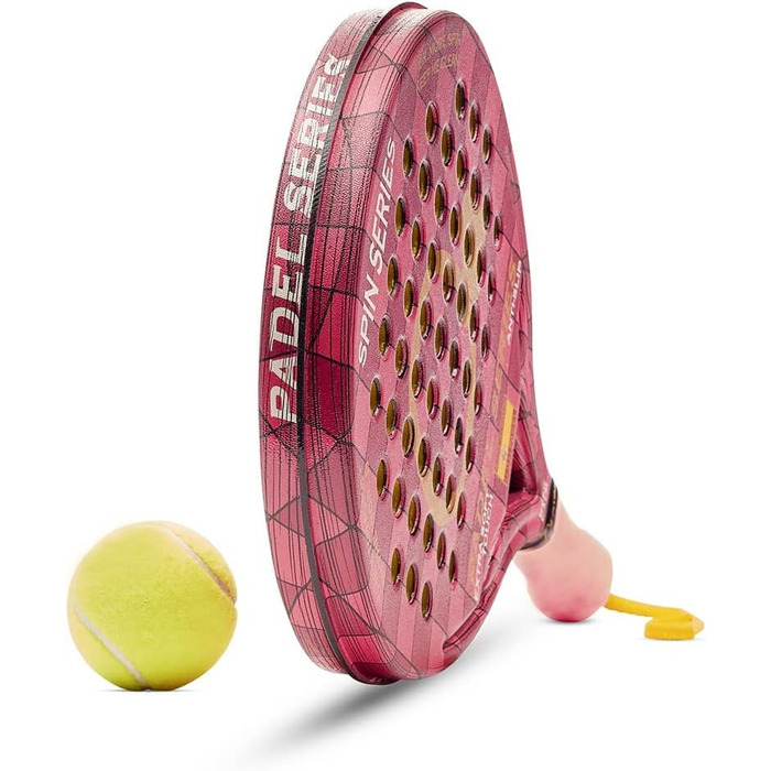 Падель ракетки PADEL SERIES SPIN із ABS та полікарбонату, антиковзкі, гумові сторони, максимальна продуктивність, червоний (жорсткий), синій (м'який), фуксія (дуже м'який)