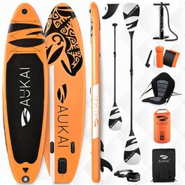 Надувний SUP Board AUKAI PRO 320см 2в1 з каяком | Комплект з сидінням, кріпленням для Action-Cam, насосом | 5 років гарантії