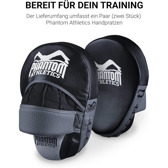 Набір боксерських подушок Phantom Athletics Pratzen - 2 шт. чорний/сірий