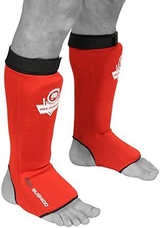 Захист гомілки DBX Bushido Sport Flexibler XL червоний для тайського боксу, MMA та кікбоксингу