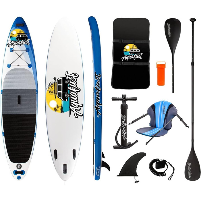 Надувна SUP-дошка AQUALUST 12'0'' 365x81 см з веслом і сидінням для каяка, для серфінгу та веслування стоячи
