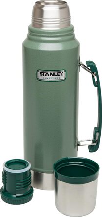 Термос Stanley Classic Legendary 1L Hammertone Green - Збереження тепла/холоду 24 години, з нержавіючої сталі, BPA Free, для подорожей