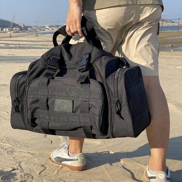 Спортивна сумка APRILBAY 43L чорна — дорожня, для тренажерного залу, туризму, полювання та риболовлі, високоякісна, зносостійка