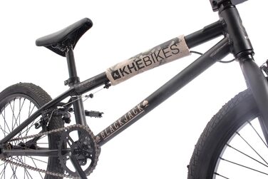 BMX велосипед KHE Black Jack 20 дюймів, алюмінієвий, чорний, з ротором Affix, вага 10,2 кг