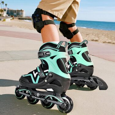 Регульовані ролики для дітей (хлопчики та дівчатка), світлові ролики для дітей 6-12 років, світлові ролики для жінок та чоловіків