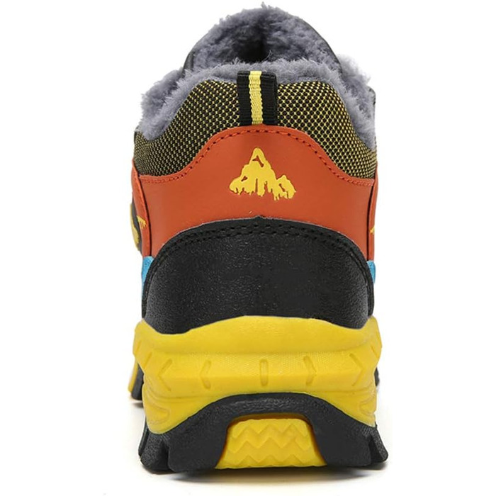 Зимові дитячі черевики для хлопчика: трекінгові, для хайкінгу, туристичні, водонепроникні, антиковзаючі, розмір 30-40 EU, зелені та помаранчеві