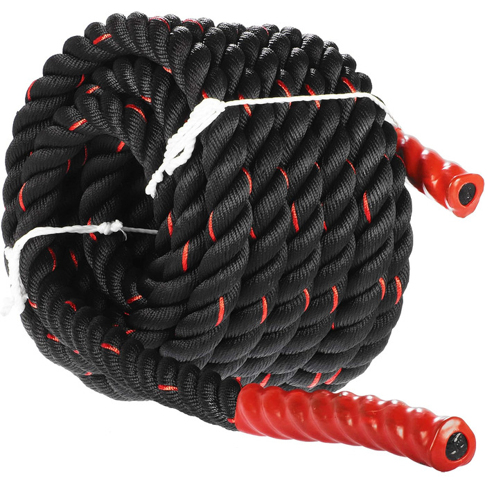 Тренажер Battle Rope (Бойове Канат) для фітнесу - 9м, 12м, 15м - з неслизькими ручками - для дому та спортзалу