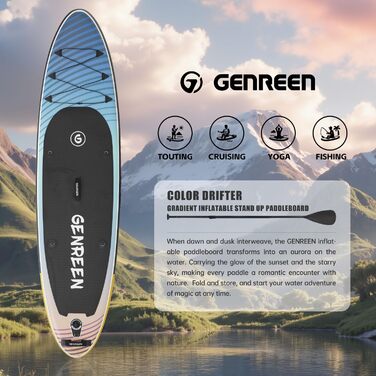 Надувне SUP-борд Extra Groß для всіх рівнів підготовки, 335x86 см, з аксесуарами, камера, 3 фіни