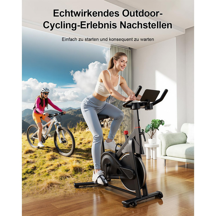 Магнітний велотренажер Lacuffy з AI-коучем та додатком, регульований опір, LCD-дисплей, до 136 кг, безшумний домашній ергометр