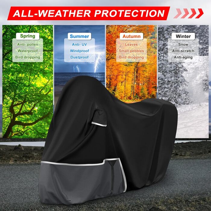 Водонепроникний чохол для моторолика Piaggio Vespa GTV GTS GT 60/125/200/250/300 з кофром, тканина 420D Oxford, чорно-сірий
