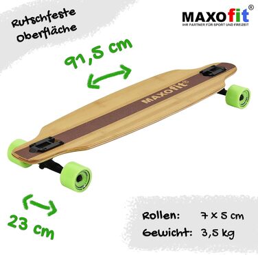 Лонгборд MAXOfit з клену/бамбуку для початківців та досвідчених, різні дизайни